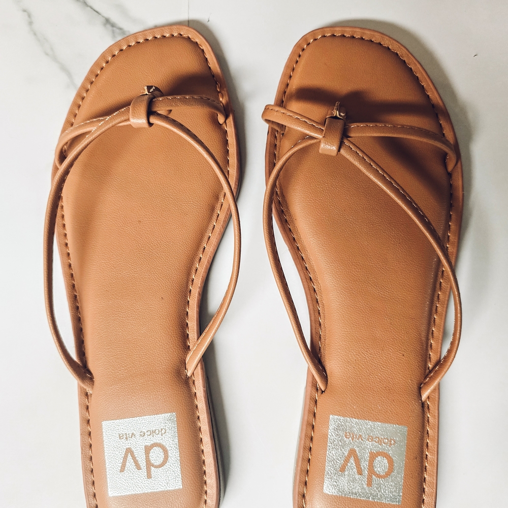 DV by Dolce Vita Tan Strappy Flat Sandals